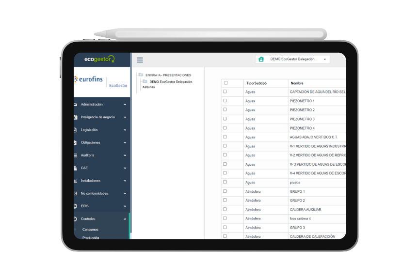 ecogestor controles